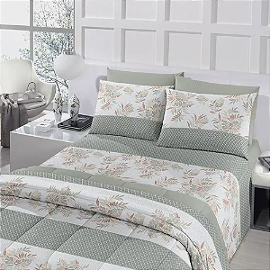 EDREDOM COT ROYAL PLUS KING VERDE PAMPULHA